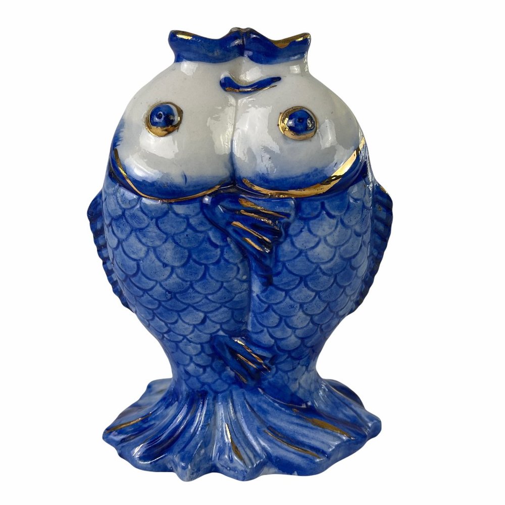 Vintage Double Koi Vase